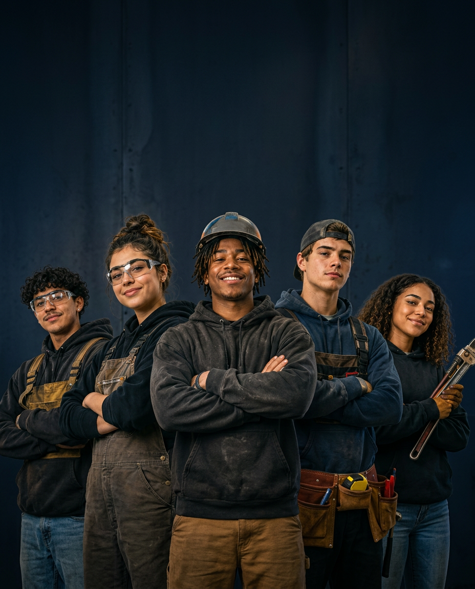 Five young apprentices — the next generation of skilled trades and advanced manufacturing